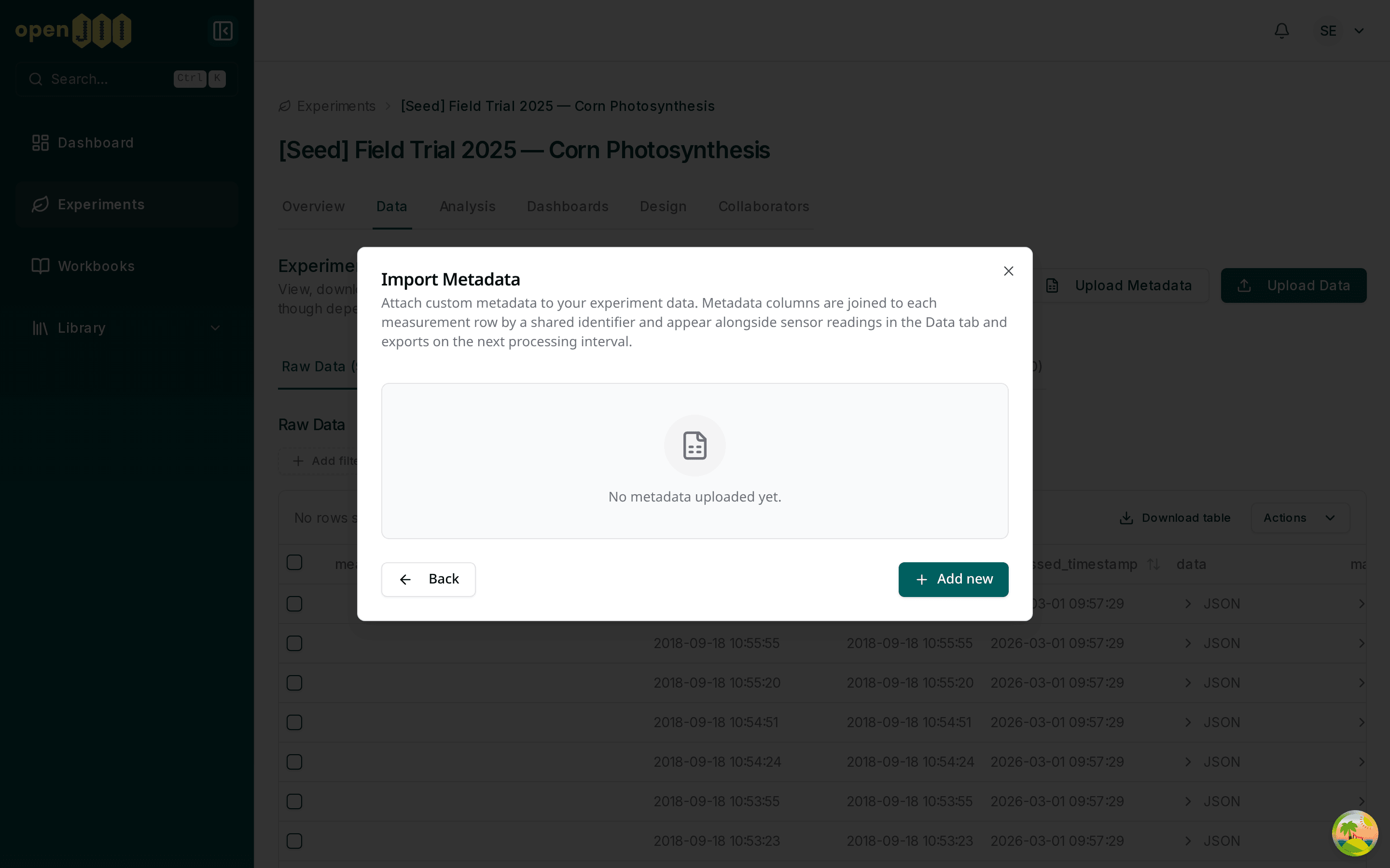 The redesigned data and metadata import flow.